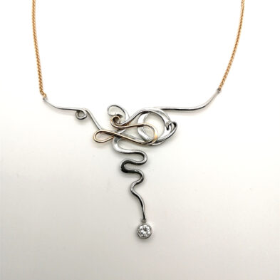 18ct pink gold & platinum 0.25ct diamond